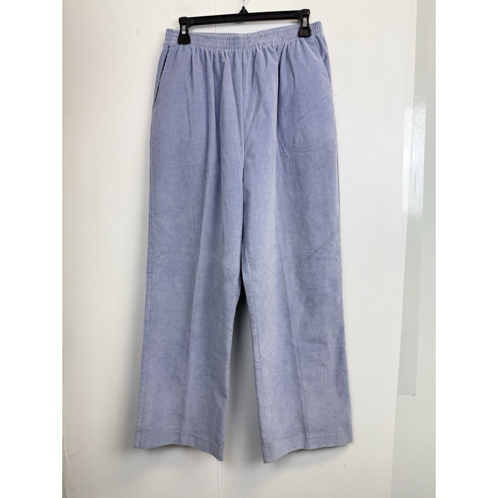 Alfred Dunner Corduroy‎ Pants Women's 14P Violet Classic Pull On Stretch Pockets